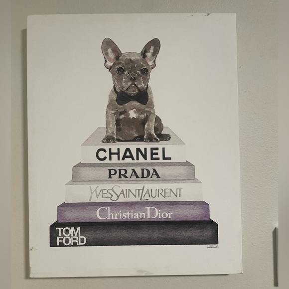 Designer Brands & French Bulldog NEW canvas painting - Picture 1 of 1